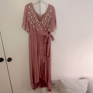 Faux Wrap Embroidered HiLo